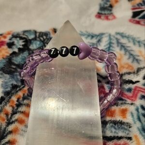 777 Lavender Beaded Angel Bracelet
